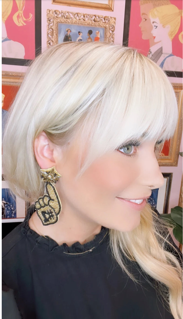 Gold and Black Game Day Earrings