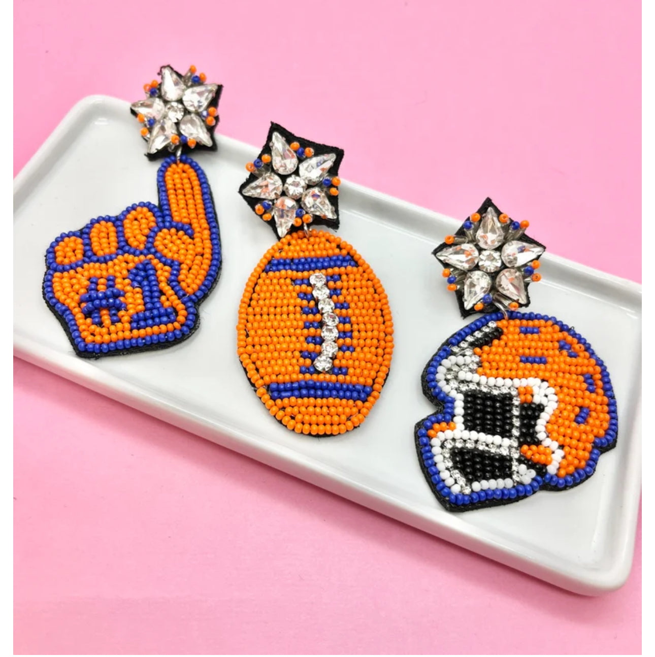 Orange and Blue Game Day Earrings