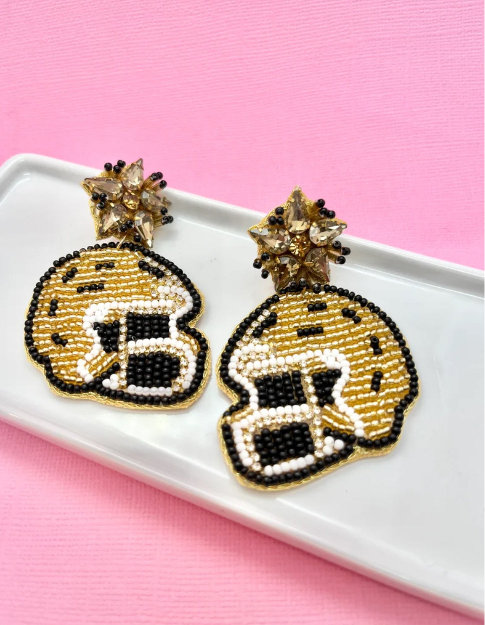 Gold and Black Game Day Earrings