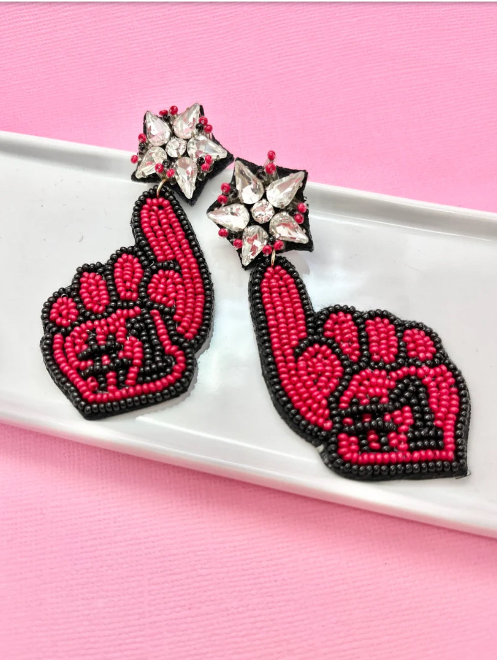 Red and Black Game Day Earrings