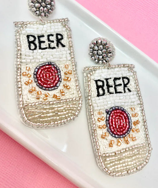 Beer Can Beaded Earrings