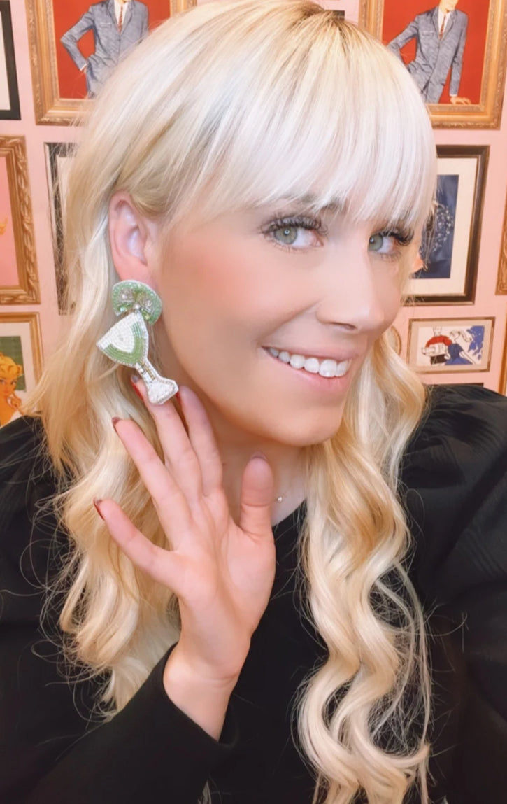 Green Margarita Beaded Earrings