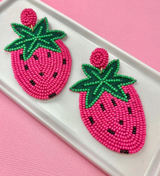 Sweet Strawberry Pink Earrings