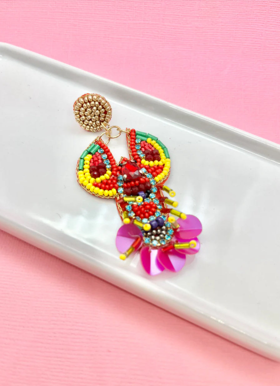 Rainbow Crawfish Earrings
