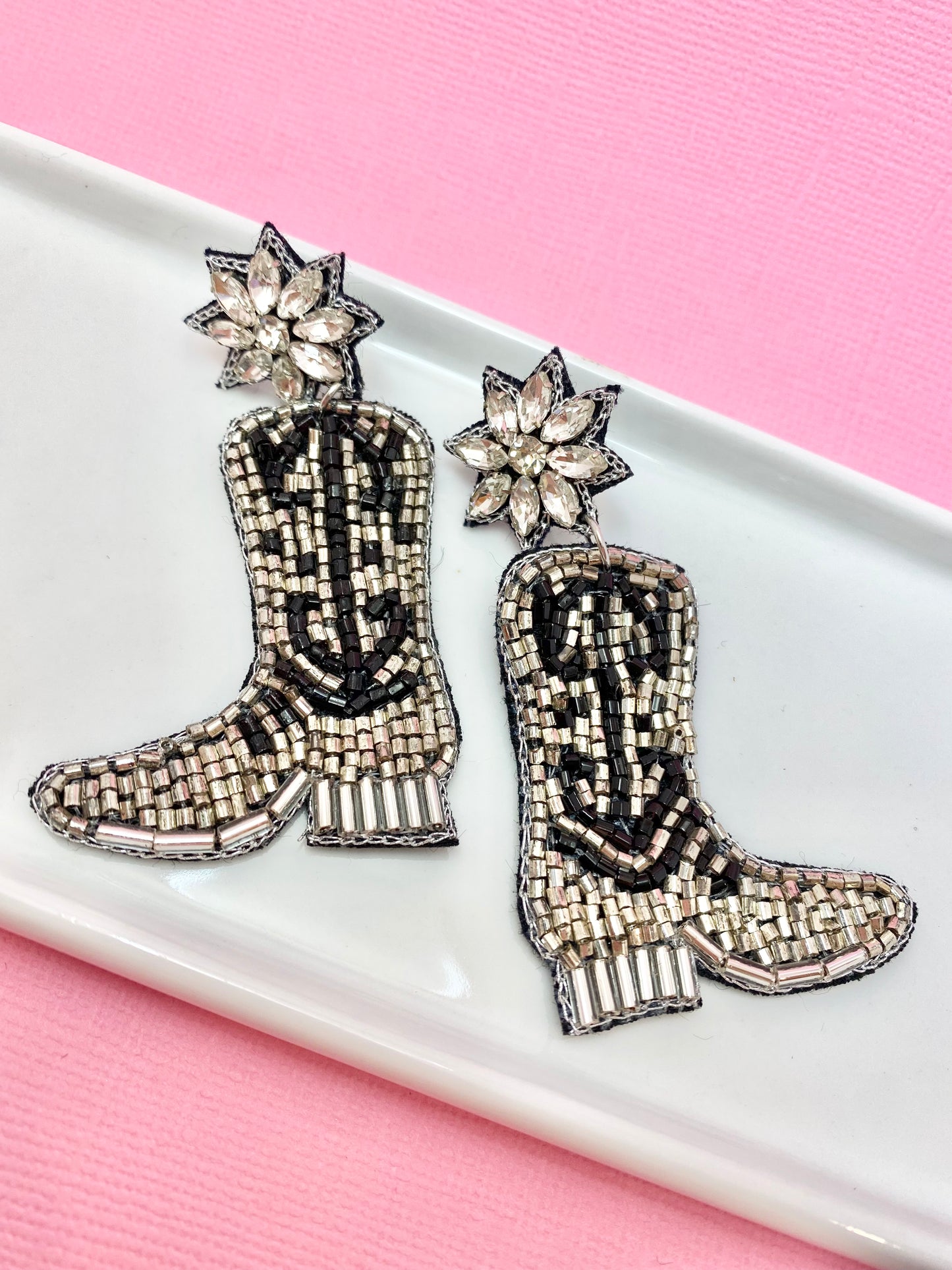 Howdy Metallic Cowboy Boot Earrings