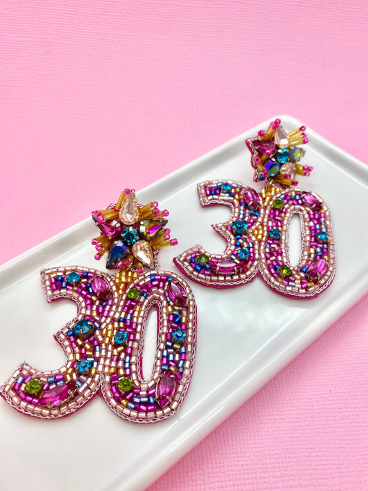 30th Birthday Milestone Earrings