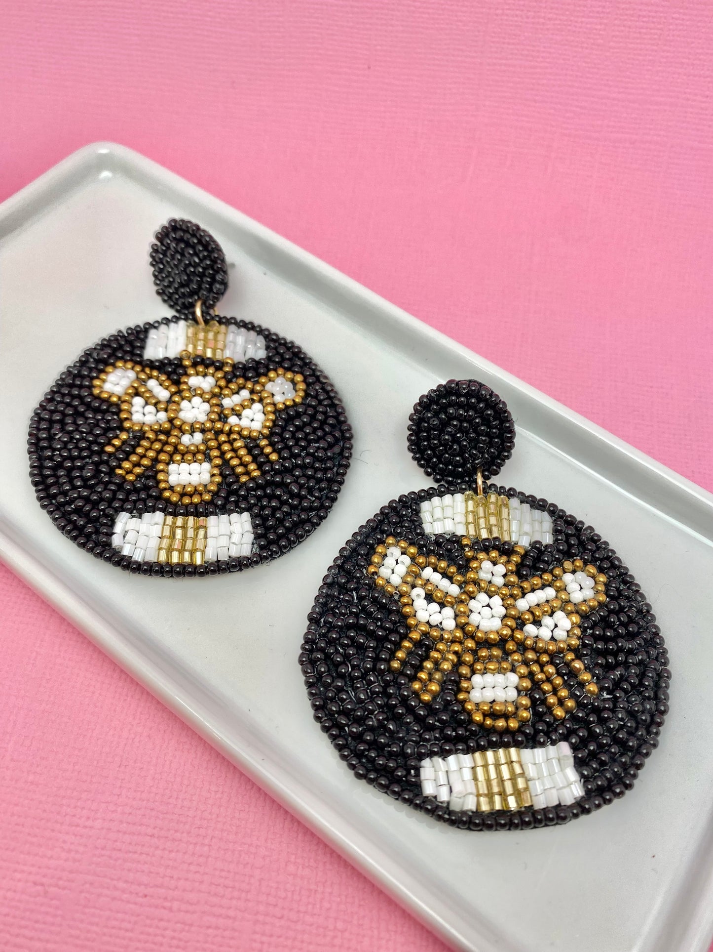 Designer Bee Beaded Earrings