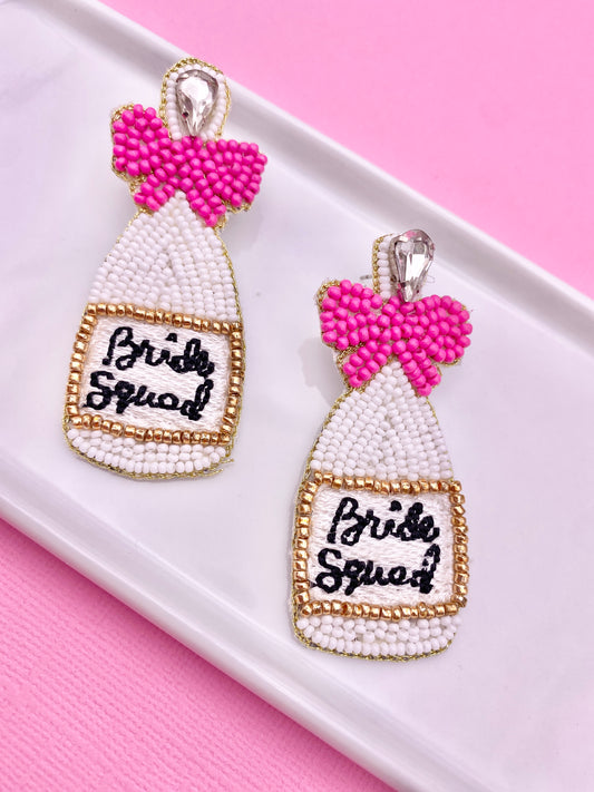 Bride Squad Champagne Earrings